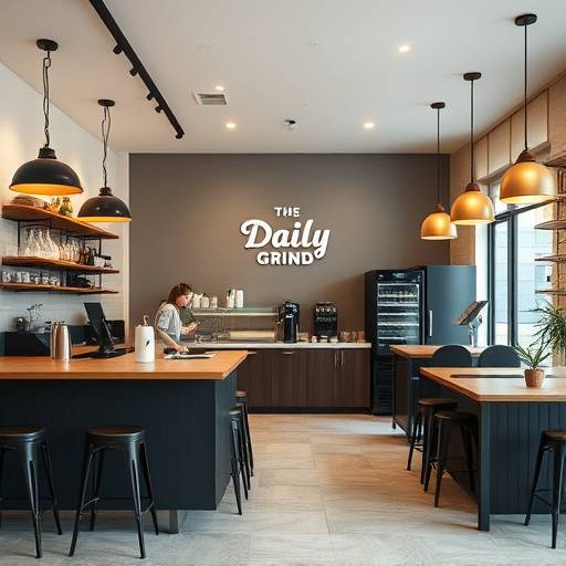 Website design for a modern coffee shop called 'The Daily Grind'